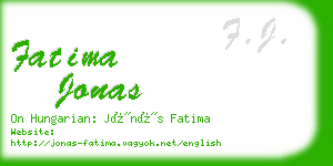 fatima jonas business card